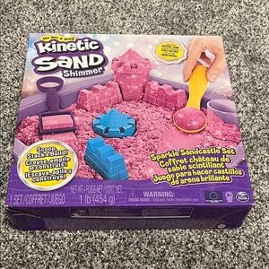Kinetic Sand Shimmer Sparkle Sandcastle Set Pink NEW 1 pound